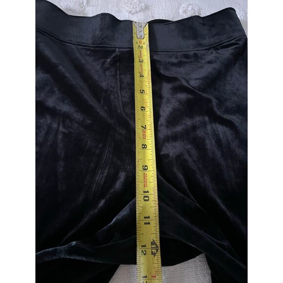 Spanx Black Velvet Split Hem Wide Leg Pant Pull On Women’s L Shaping Slimming - Picture 9 of 10